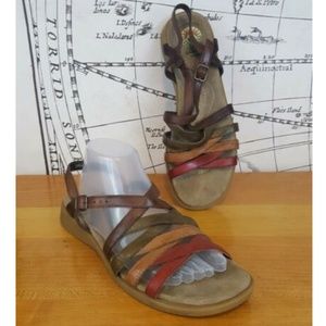 Leather Earth Shoe 9.5 42 sling back buckle sandal